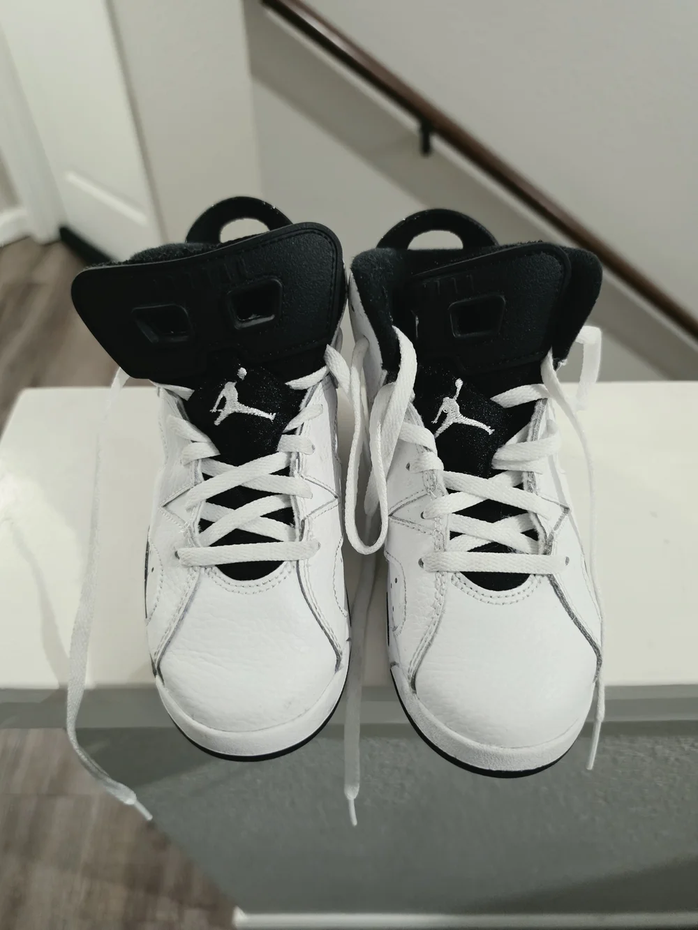 Jordan Kids White and Black High-Top Sneakers
